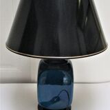 70s cracked blue ceramic lamp