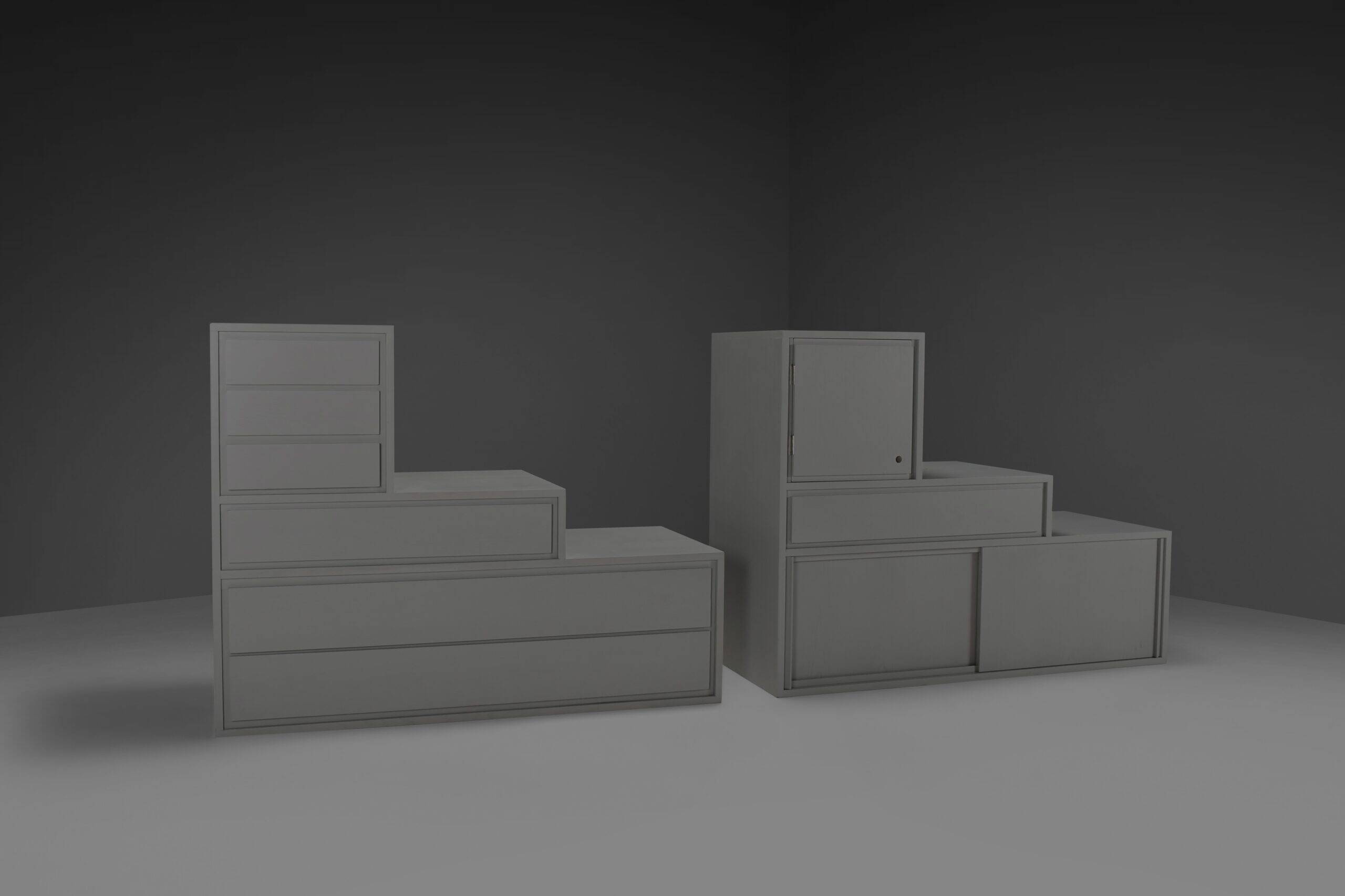 Rare 'Kaidan' cabinet by Kazuhide Takahama for Gavina, Italy 1960s