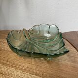 Tinted glass “leaf” dish