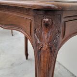 Louis XV style mid-style table in solid walnut