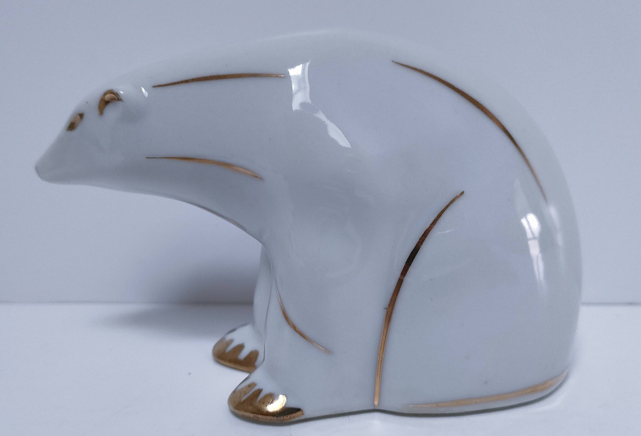 Art Deco polar bear Limoges porcelain