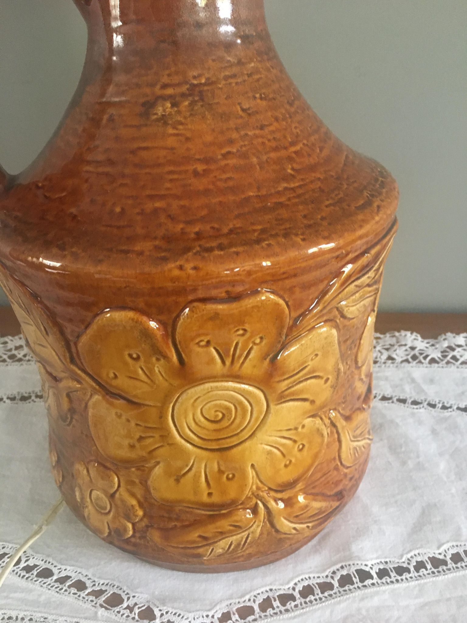 Vintage ceramic lamp base 1950-1960 Vallauris style