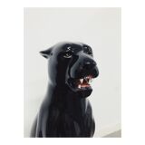 Black panther statue ceramic