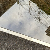 VINTAGE 1970 RECTANGULAR COFFEE TABLE GOLDEN SMOKED BROWN GLASS