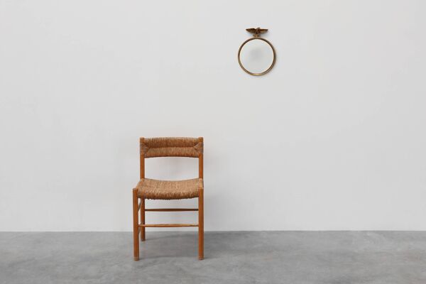 Petit miroir convexe décoratif doré de style Empire avec aigle, France