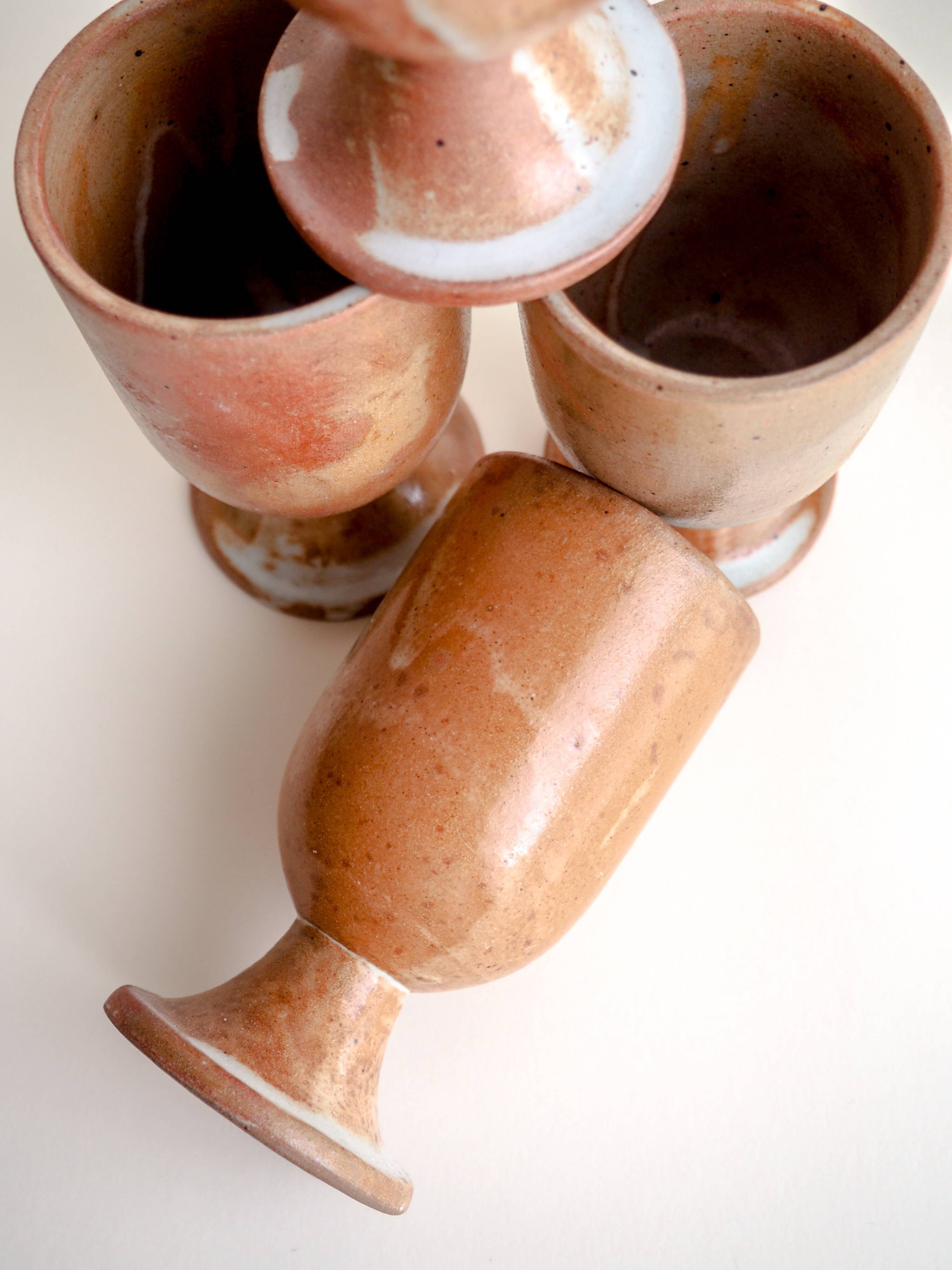 Set of 4 Mazagran stoneware mugs