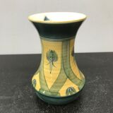 Jersey vase ceramics green & yellow decor vintage flowers