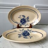 Duo of blue flower raviers Saint-Amand 30s-40s