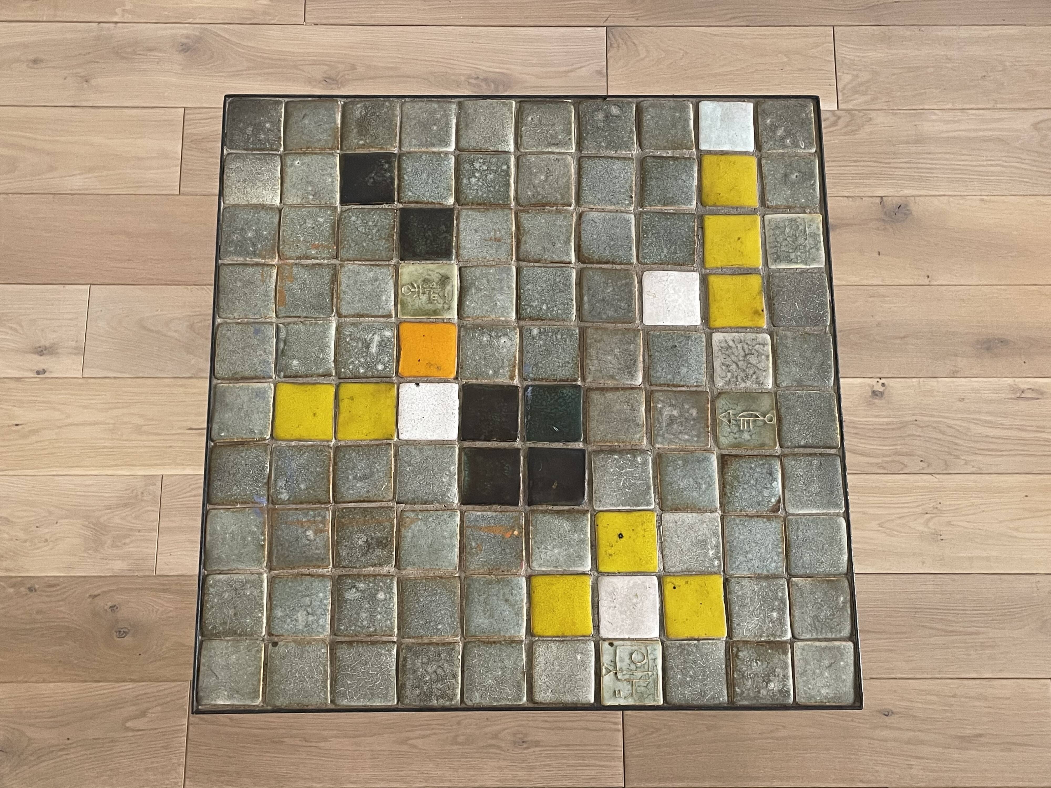 Table basse en céramique par « Les 2 potiers », 1960