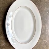 SG monogrammed oval porcelain dish