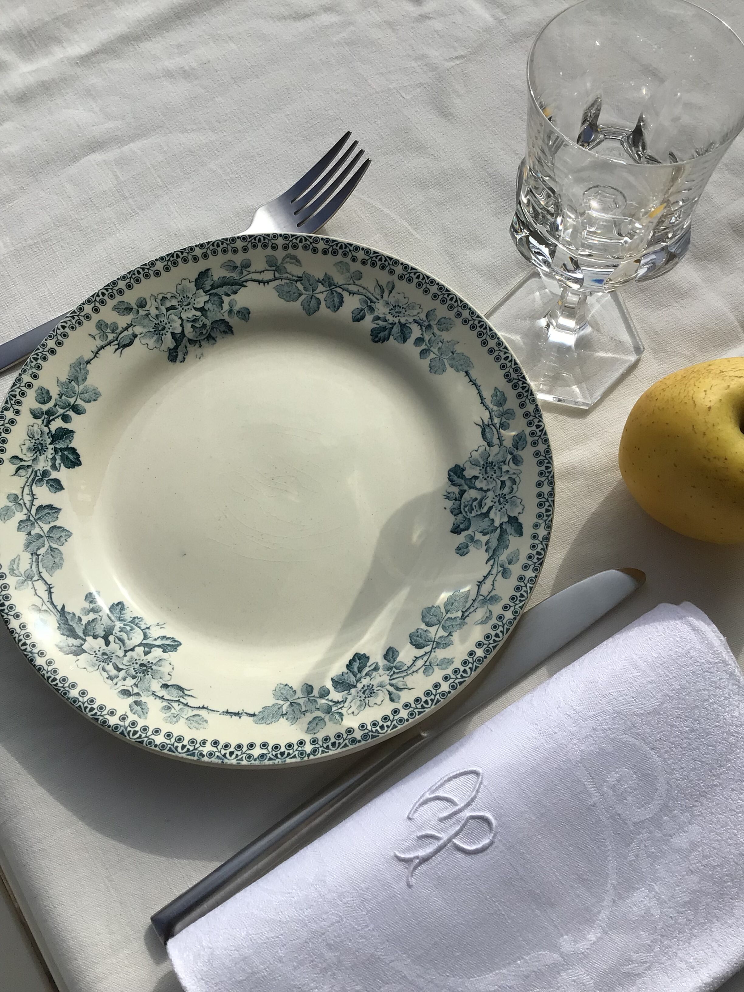 6 Flat plates Terre de Fer model Guadeloupe Debray gray blue