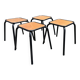 4 black school stools