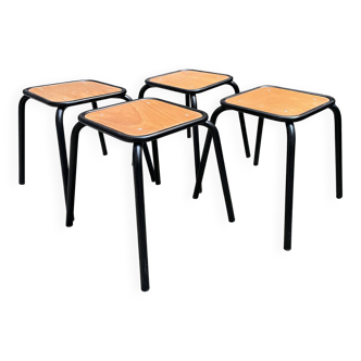 4 black school stools