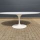 Original oval Tulip Knoll table 198cm white laminate, NEW in the box.