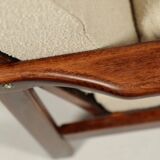 Scandinavian curly beige armchair mid century modern design by Z. Baczyk 1965