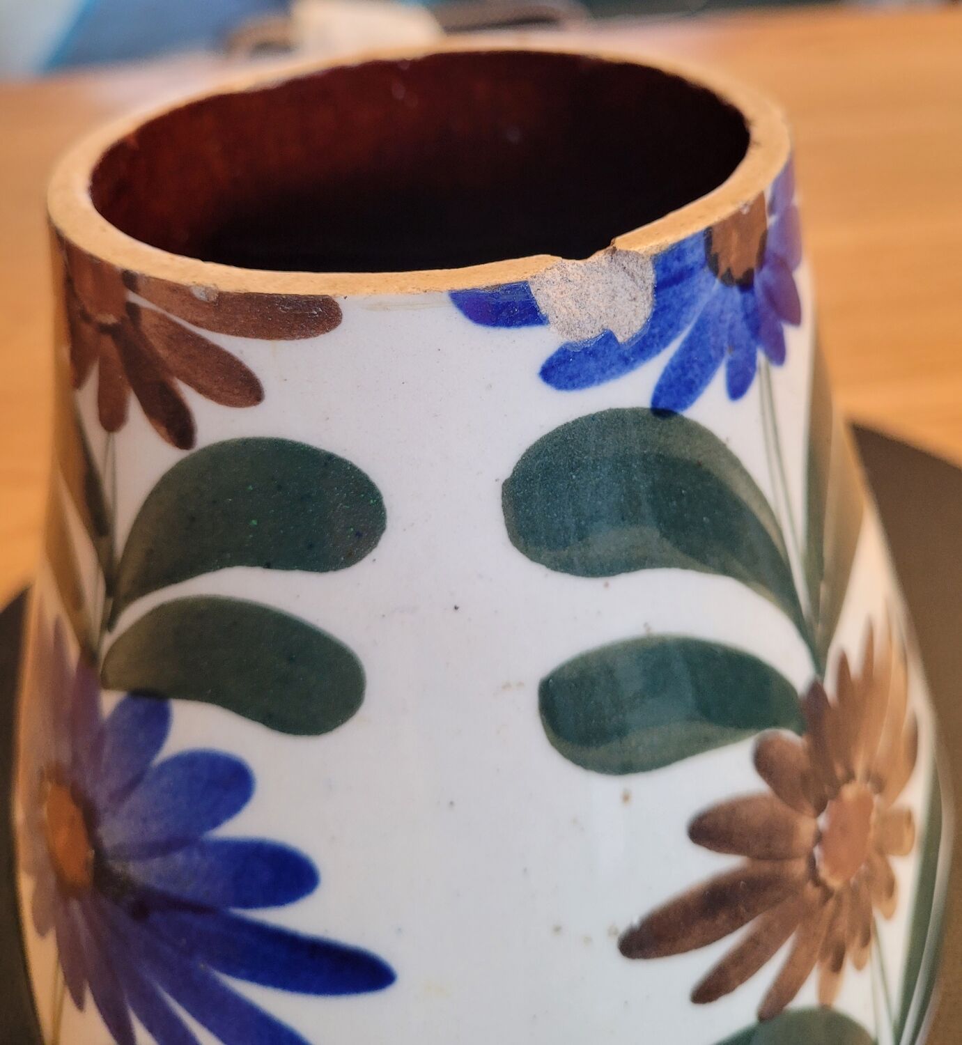 Vintage hand-painted ceramic vase