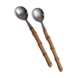 Bamboo sleeve salad cutlery