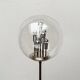 Spherical chrome and glass planetary floor lamp from the mid-century German space age by Doria Leuchten, 1960s.