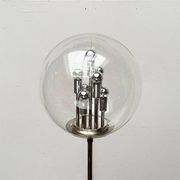 Spherical chrome and glass planetary floor lamp from the mid-century German space age by Doria Leuchten, 1960s.