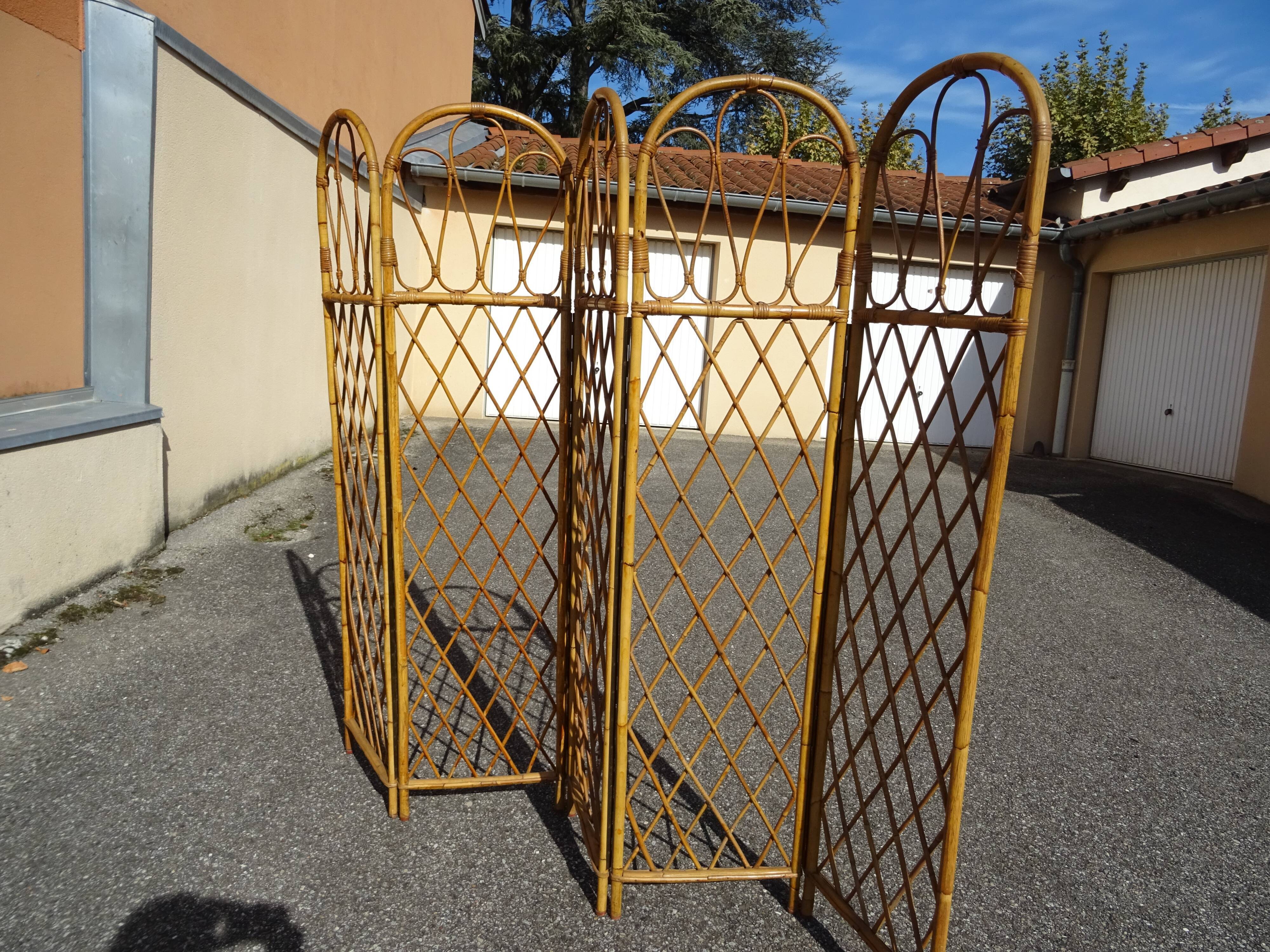 Vintage rattan screen year 60/70