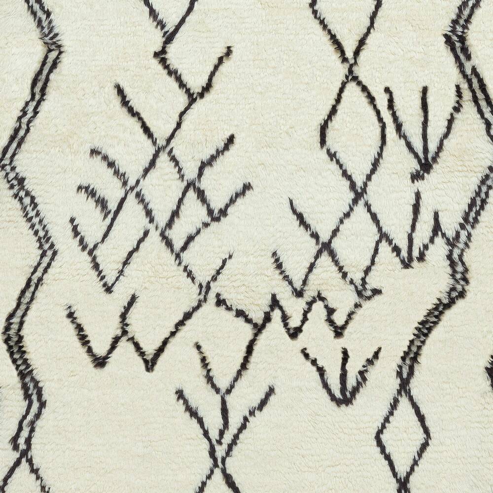 Contemporary Handmade Moroccan Berber Tulu Rug, 100% Natural Wool