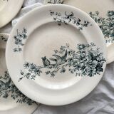 5 assiettes plates en terre de fer « Mignon » Longwy