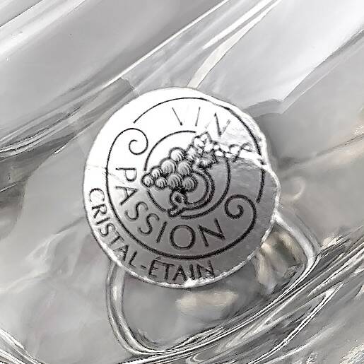 Carafe canard vintage en cristal et métal chromé