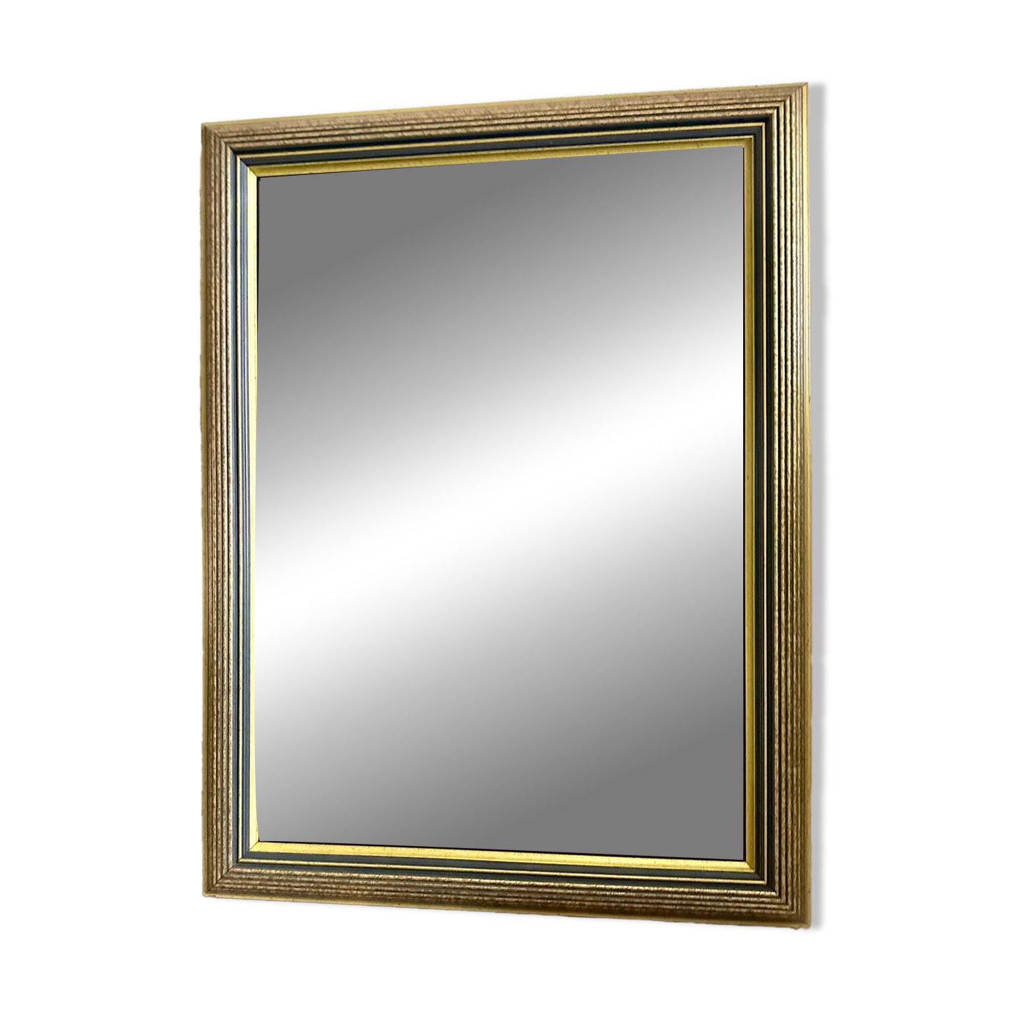 Beveled wooden mirror with glazing beads