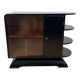French Art Deco Half Cabinet in Black Lacquer and Mahogany, 1930