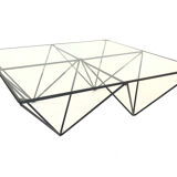 Vintage coffee table in 60s/70s steel wire design