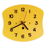 Vintage formica clock silent wall pendulum 60s "Yellow"