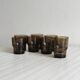 Set of 8 vintage thick smoked glass glasses
