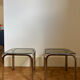 Duo de tables basses chrome et verre fumé