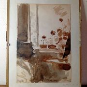 René Thomsen - watercolour - Urville 1948