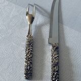 Silea 2-piece grape cutting service in silver-plated metal