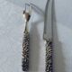 Silea 2-piece grape cutting service in silver-plated metal