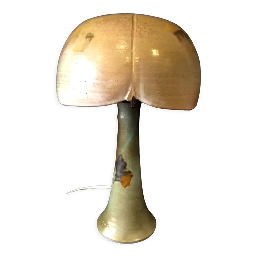 Lampe Berger grès de Bonny signé BREUGNOT, couple de canard
