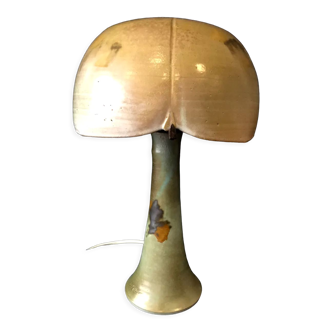 Lamp to pose foot and mushroom in gres enamel signed