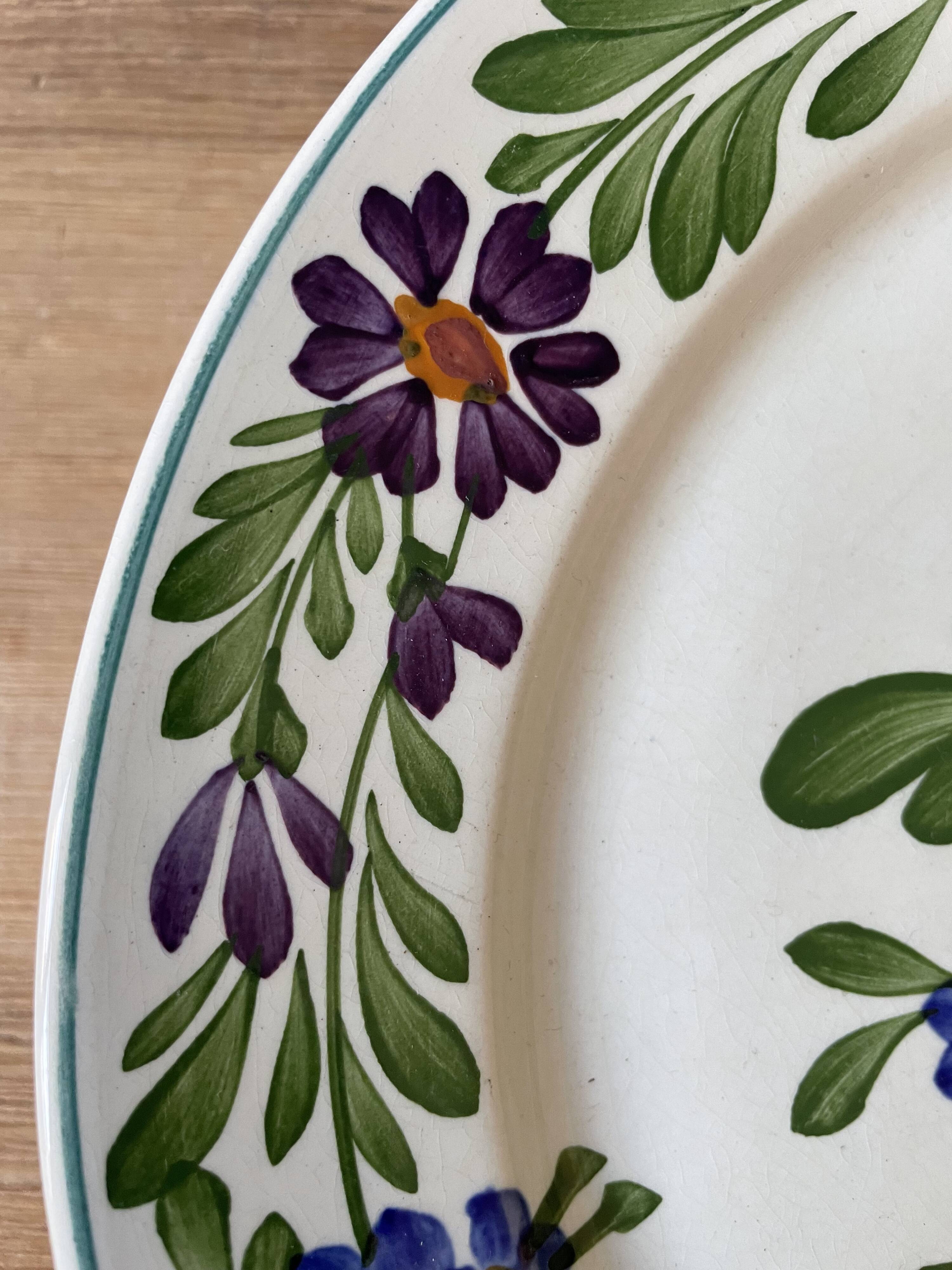 Set of 6 flat plates in Sarreguemines earthenware, Rusticana model