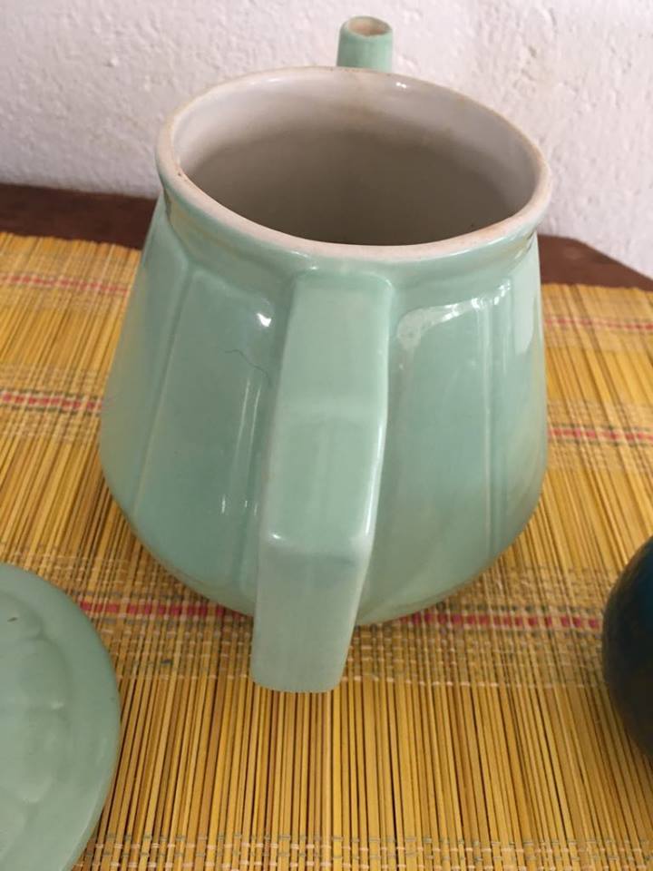 Celadon green old teapot