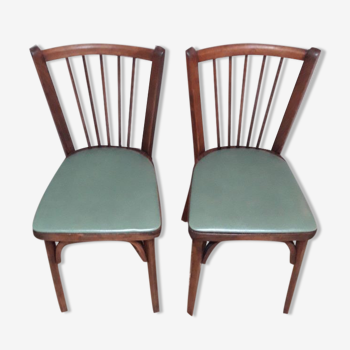 Pair of Baumann bistro chairs n°12