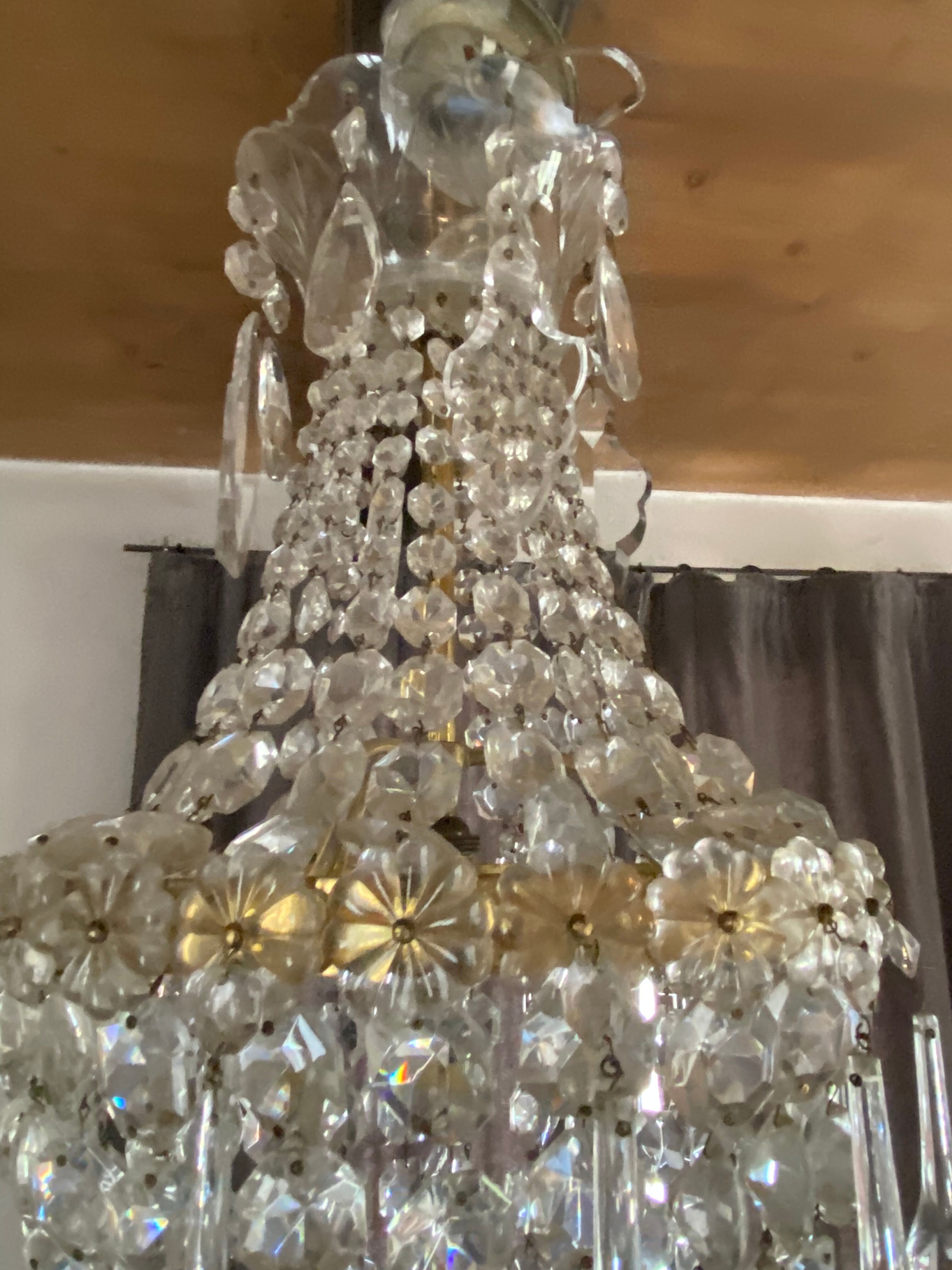 Bohemian crystal hot air balloon chandelier