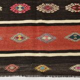 6x9 Red Cream Handmade Wool Vintage Rug, 178x274Cm