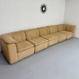 Modular sofa in beige fabric, 70s, 5 elements