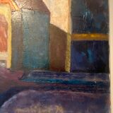 Old painting, cityscape signed and dated 79