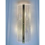 Modern Rectangular Murano Glass Wall Sconce Set with Chrome Finish