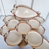 Impressive fish service 12 plates and 1 ceramic tray Author Quimper 1970s.