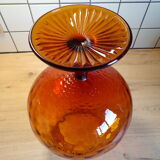 Vase in amber Empoli glass