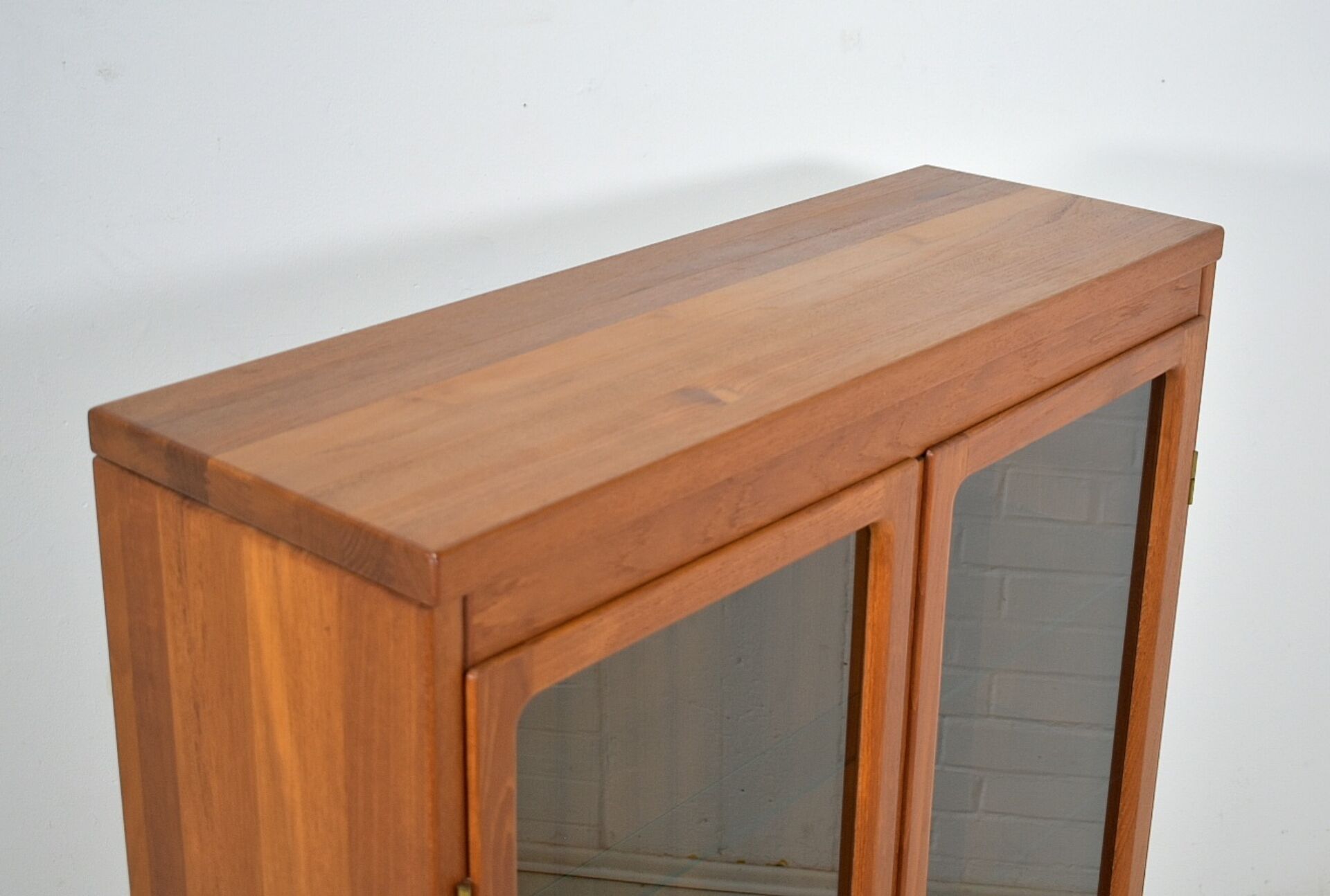 Danish solid teak display cabinet 1960s Scandinavian vintage