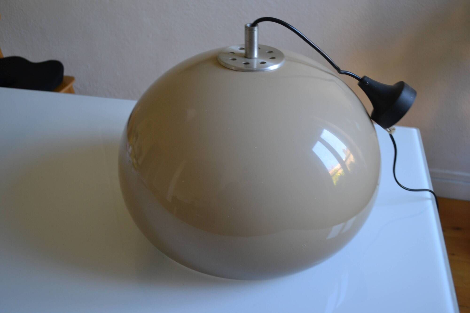 Brown gradient plastic pendant light 1970s